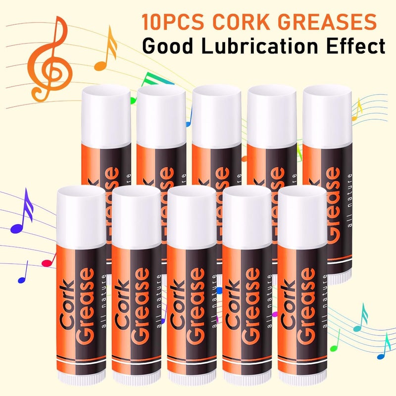 Niantime 10pcs All-Natural Cork Grease for Saxophone Clarinet Flute Oboes, Lubricating Tube Cleaning Care Product, Woodwind Instruments Accessory - Image 2
